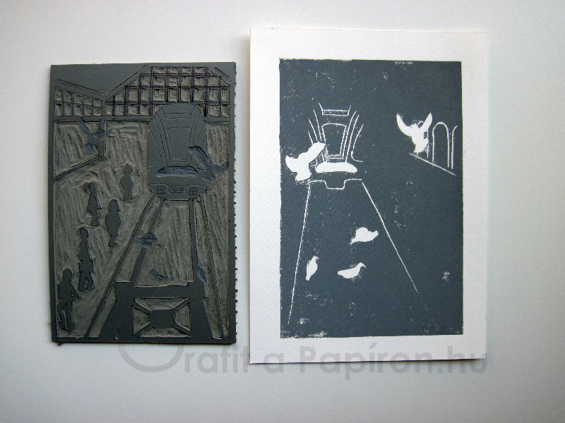 Lino and prints are ready for the next layer of paint - black