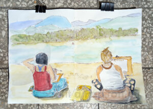 Painting by the River, sketchbook
