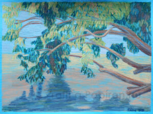 Fűzfa nyáron, akvarell kréta 40x30 cm