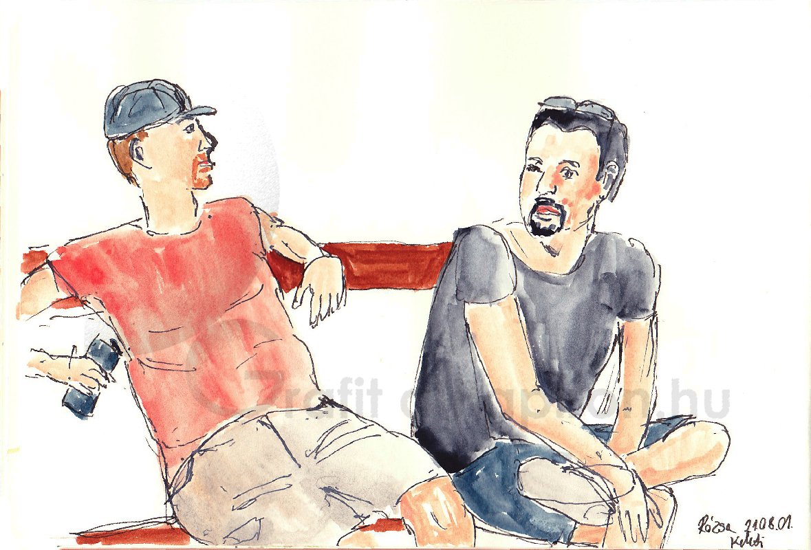 Waiting for the Train, fineliner and watercolour 21x14,8 cm