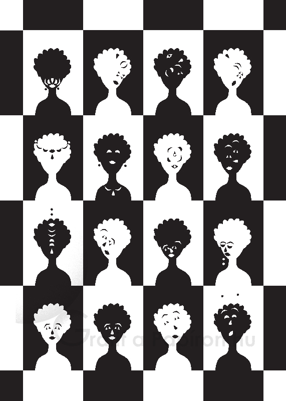 Black&White Heads, collage poster 50x70 cm