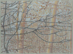 Őszi erdő, színes ceruca 40x30 cm