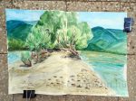 Zebegényi sziget, akvarell 42x29,7 cm