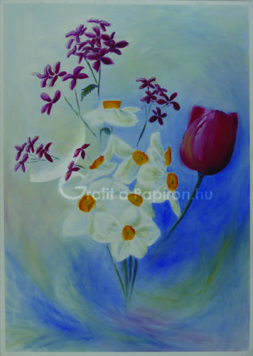 Spring bouquet, oil painting 50x70 cm